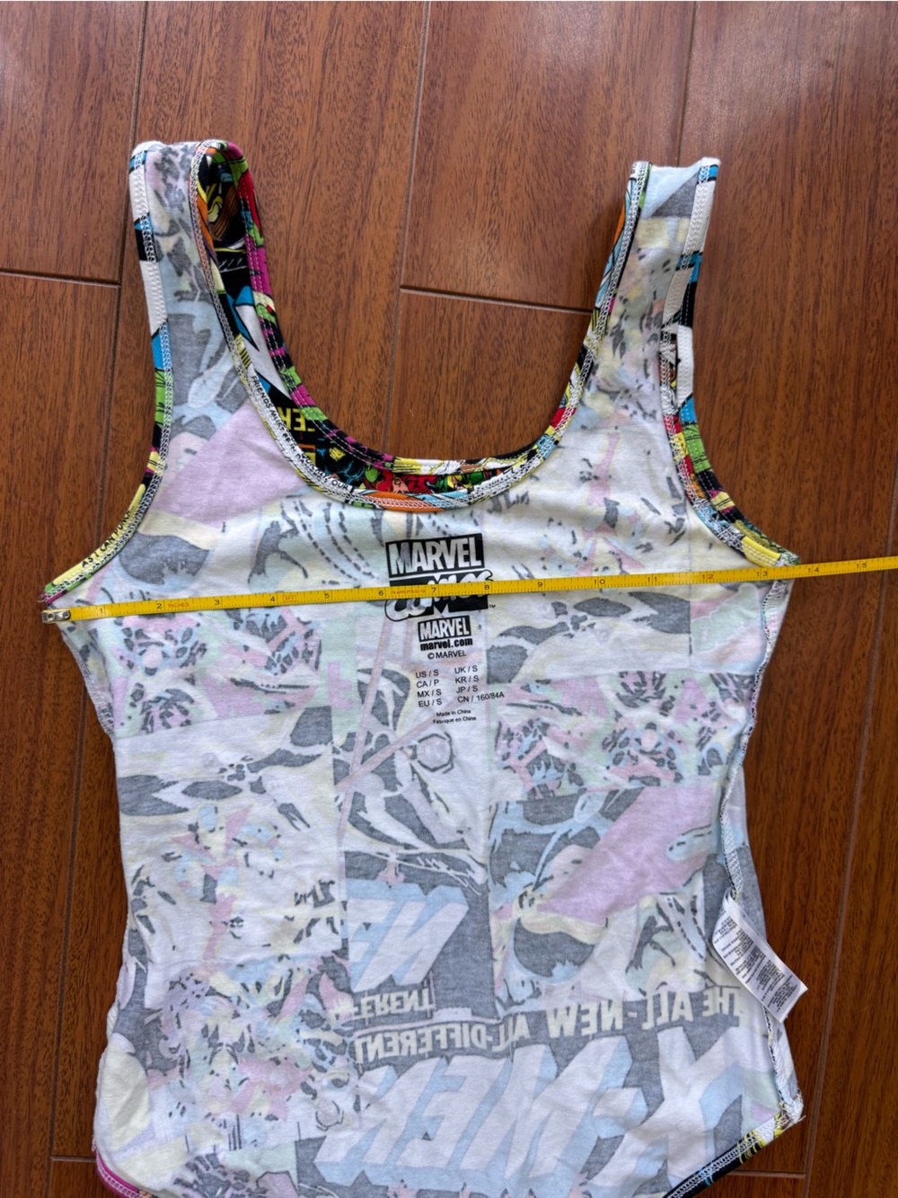 Marvel Multicolor Comic Superhero Graphic-Trim bodysuit Size Small - Picture 8 of 9